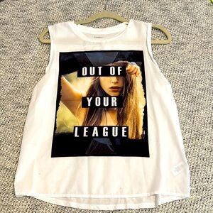 Women's Express size small White Graphic Tank Top